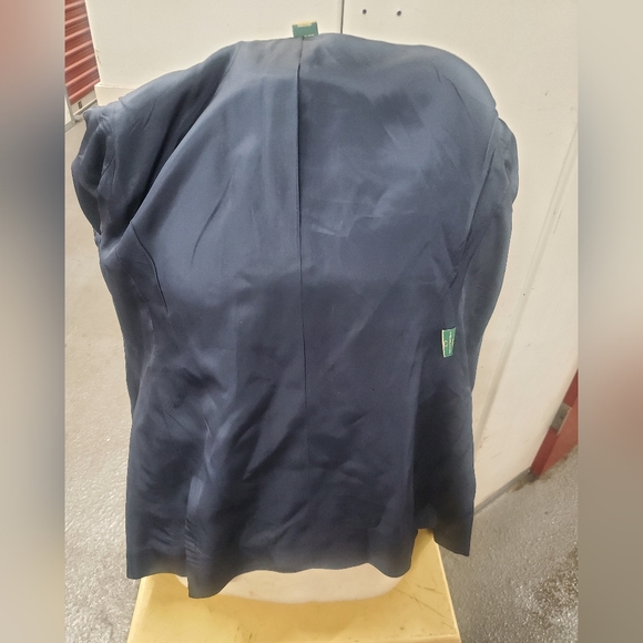 WOMEN Austin Reed Petite Double Breasted Navy 100% Worsted Wool Navy Blazer 10 - Picture 11 of 16